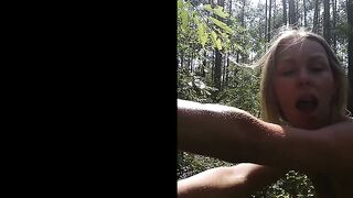 Blonde MILF Ex-Wife's First Outdoor Anal in Sunny Forest
