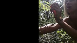 Blonde MILF Ex-Wife's First Outdoor Anal in Sunny Forest