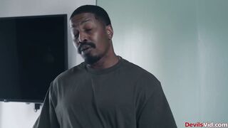 Petite Blonde Stepdaughter Gets Pounded by Black Stepdad