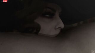Alcina Dimitrescu Deepthroats Bela And Daniela With Her Huge Futa Cock