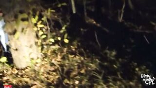Night Dogging: Brunette Sucks Stranger's Cock in the Woods