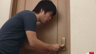 Japanese college girl in Sailor Uniform Meets Roommates and Boyfriend in Bedroom