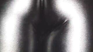 Shiny Black Latex Butt Plug Close Up POV