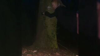 Hotwife cuffed to tree while out dogging