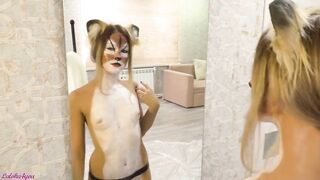 Bodyart bimbos Sucking Off Penis and Doggy Style Banged!