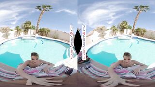 Erotic America - Kenna James shows jugs off at the Pool into VR