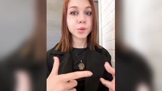Tattooed Redhead Teases and Strips in Elevator for Intense POV Solo