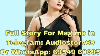 Indian Wife in Black Saree with Old Man