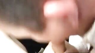 Amateur Gay Car Blowjob: Hairy Stud Deepthroats Cock