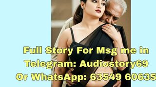Indian Wife in Black Saree with Old Man Group Sex Scene