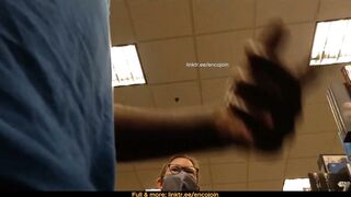 Masked Blonde Clerk Dickflash and Groped by Black Man in Store