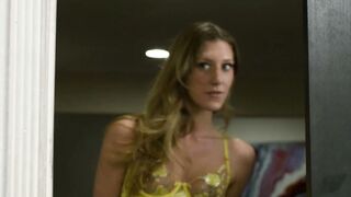 Blindfolded Brunette Sucks Cock in Hot Threesome with Blonde Trans