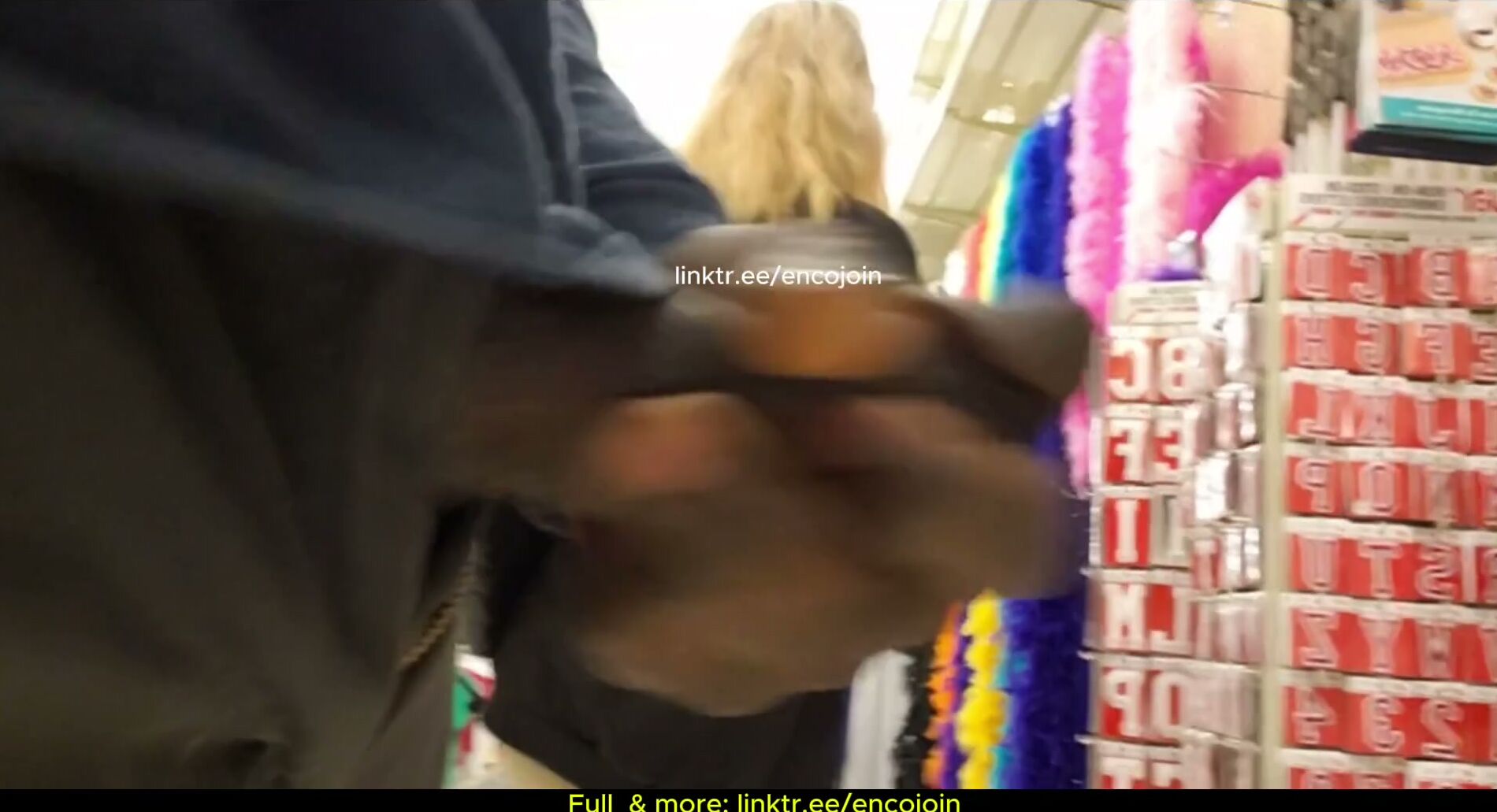 Dickflash Big Black Cock Gropes Blonde in Store