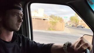 Sex inside the van at a outside park