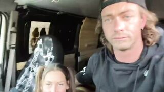 Sex inside the van at a outside park
