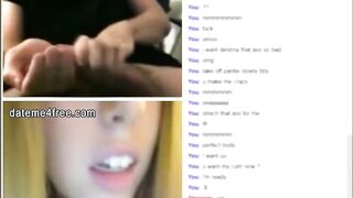 Vulgar Blonde loves watching creampie on webcam