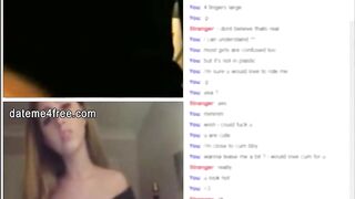 Vulgar Blonde loves watching creampie on webcam