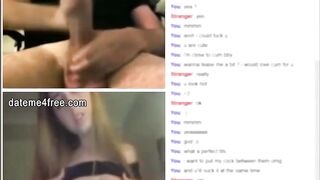 Vulgar Blonde loves watching creampie on webcam