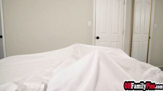 Thin blonde 19 yo stepsister Mackenzie Moss begging for stepbros seed