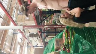Fucking a babe blonde customer at work