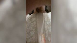 Stupid whore is ordered to asshole on a vibrator