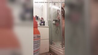 Spy Web Cam.Chubby Red Haired before and after shower