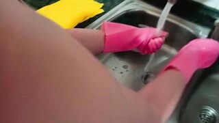 Pillada en la cocina y semen en mi apretada cunt