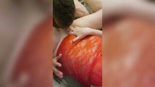 Neighbour lapping my cum up