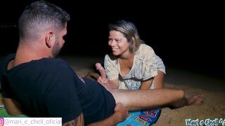 goddess Brazilian went for a walk on the beach at