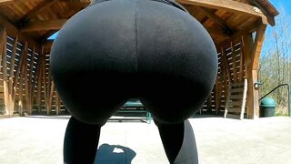 Cougar Watch Through Spandex Outdoors Ass Workout