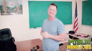 Publichandjobs - School cunt with mouth Alice Coxxx Plays With Teachers Penis Inside Vehicle