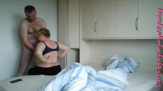 Old Lady has sex into stockings