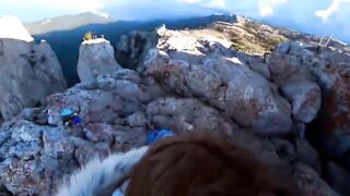 Risky Outside Sex On a Cliff
