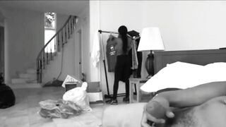 Shy african bimbos jerks off my penis