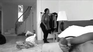 Shy african bimbos jerks off my penis