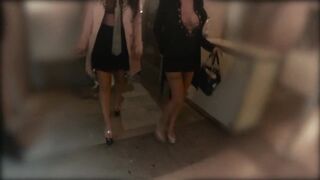 Freaky lesbo babes sharing 2 rough pricks
