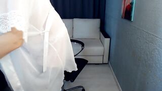 Blonde woman shows her nude body