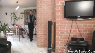 Older parents screwed his young lover on the birthday