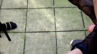 hand job on the garden slow motion
