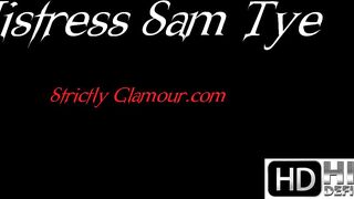 Dom Lover Sam Tye whips her sub and makes him grovel before her