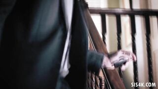 Lexi Lore ride her concealed stepbro's dick