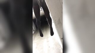 Humping Rail into Pantyhose and Flip Flops