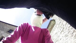 pink outfit inside public fellatio and oral jizzed