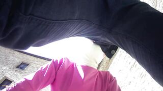 pink outfit inside public fellatio and oral jizzed