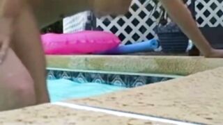Beauty Amateurs Having Fun Into Their Pool Fun Experience