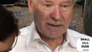 CFNM british babes tugging tiny old cock