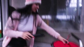 Fucking with my sex toys inside outdoors transport || part two