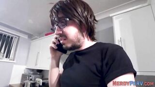 Yorkshire nerd licks vagina and gets blown