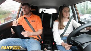 Fake Driving School Dark Haired with Super Sexy Boobs Screwed During Lesson