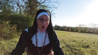 This nun gets her butt filled with cum before she